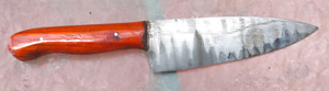 6 inch San Mai chef knife 5160 and 1040 steel with padauk handle